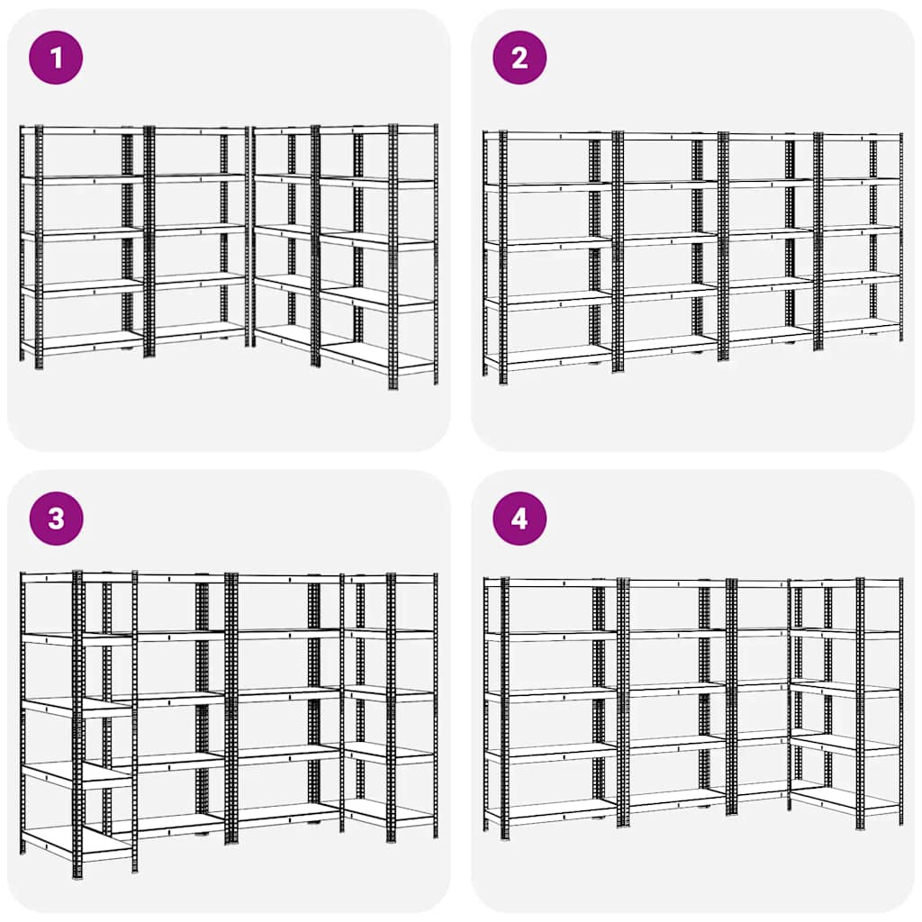 8721158337429_g_en_hd_5 vidaXL 5-Layer Storage Shelves 4 pcs Blue Steel&Engineered Wood - Image 8