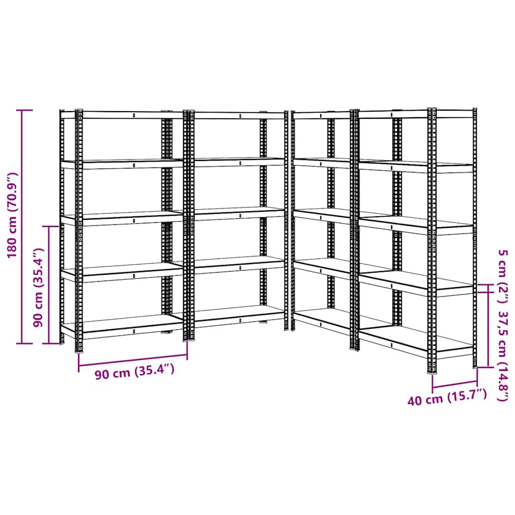 8721158337429_g_en_hd_9 vidaXL 5-Layer Storage Shelves 4 pcs Blue Steel&Engineered Wood - Image 12