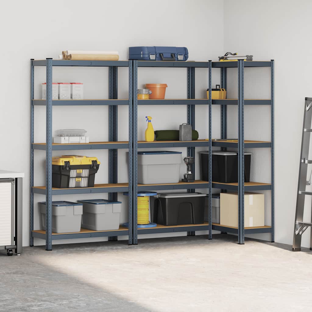 8721158337436_g_en_hd_1 vidaXL 5-Layer Storage Shelves 3 pcs Anthracite Steel&Engineered Wood - Image 4