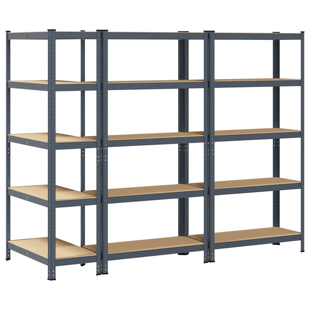 8721158337436_g_en_hd_4 vidaXL 5-Layer Storage Shelves 3 pcs Anthracite Steel&Engineered Wood - Image 7