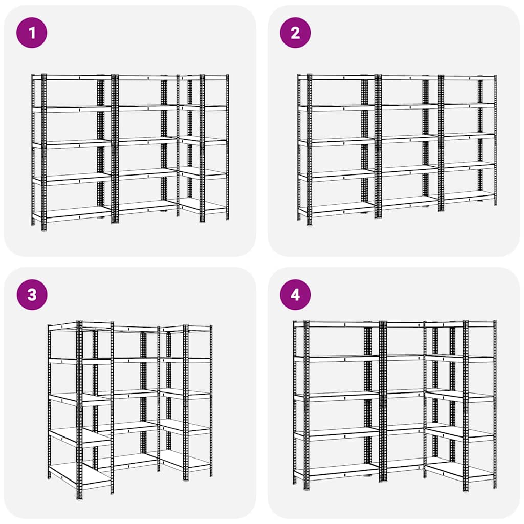 8721158337436_g_en_hd_5 vidaXL 5-Layer Storage Shelves 3 pcs Anthracite Steel&Engineered Wood - Image 8