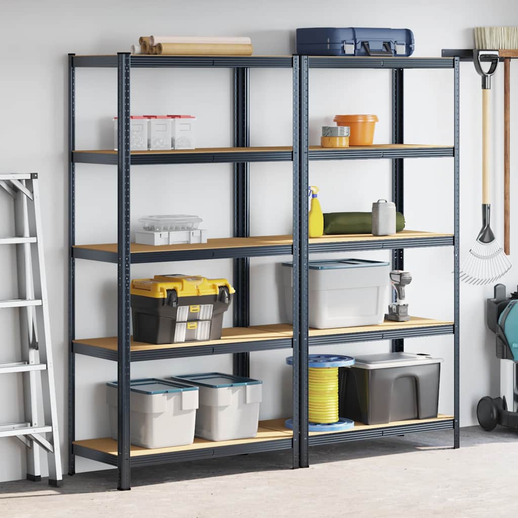 8721158337573_g_en_hd_1 vidaXL 5-Layer Storage Shelves 2 pcs Anthracite Steel&Engineered Wood - Image 4