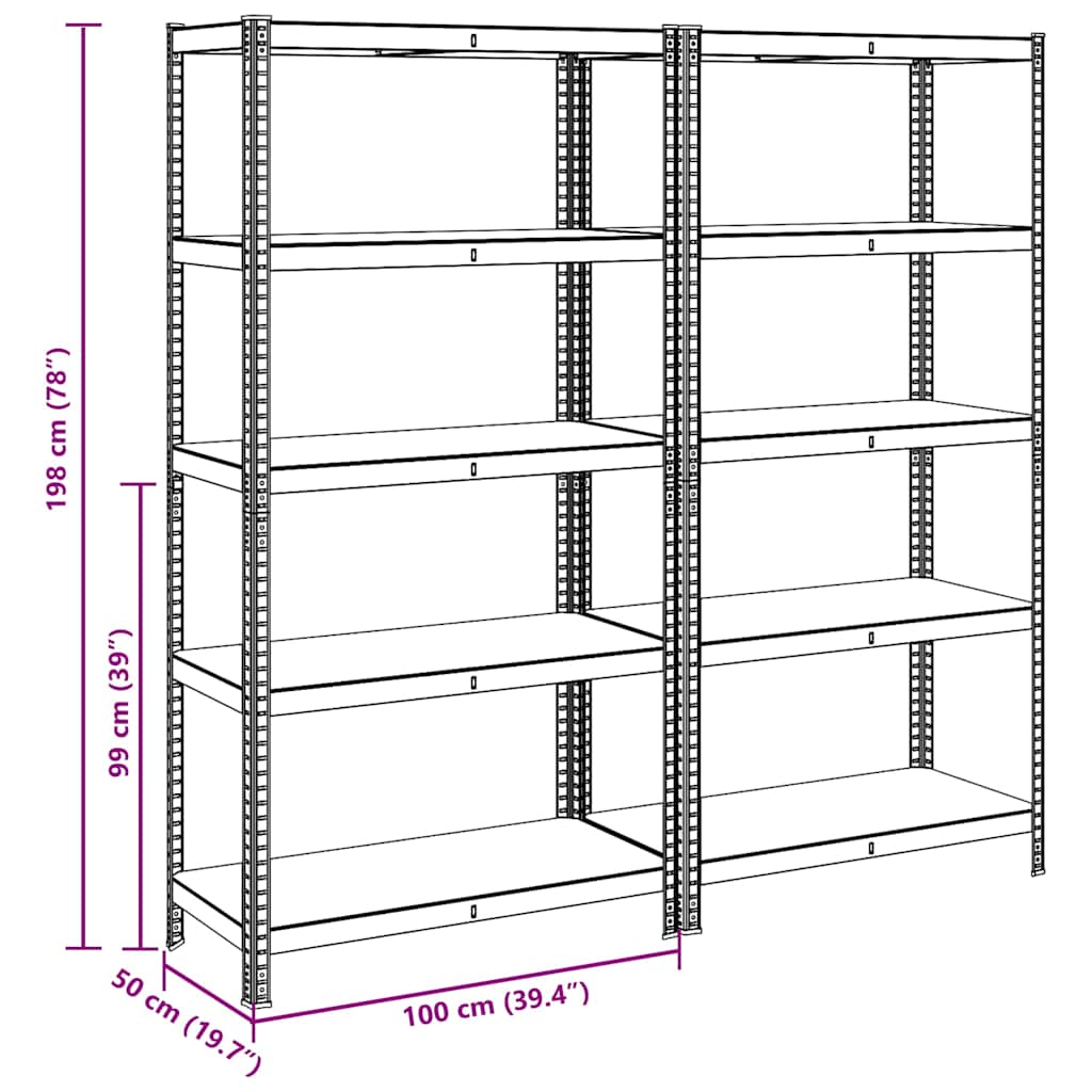 8721158337573_g_en_hd_10 vidaXL 5-Layer Storage Shelves 2 pcs Anthracite Steel&Engineered Wood - Image 13