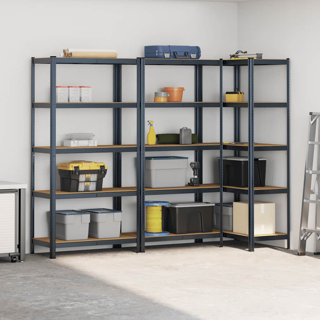 8721158337580_g_en_hd_1 vidaXL 5-Layer Storage Shelves 3 pcs Anthracite Steel&Engineered Wood - Image 4