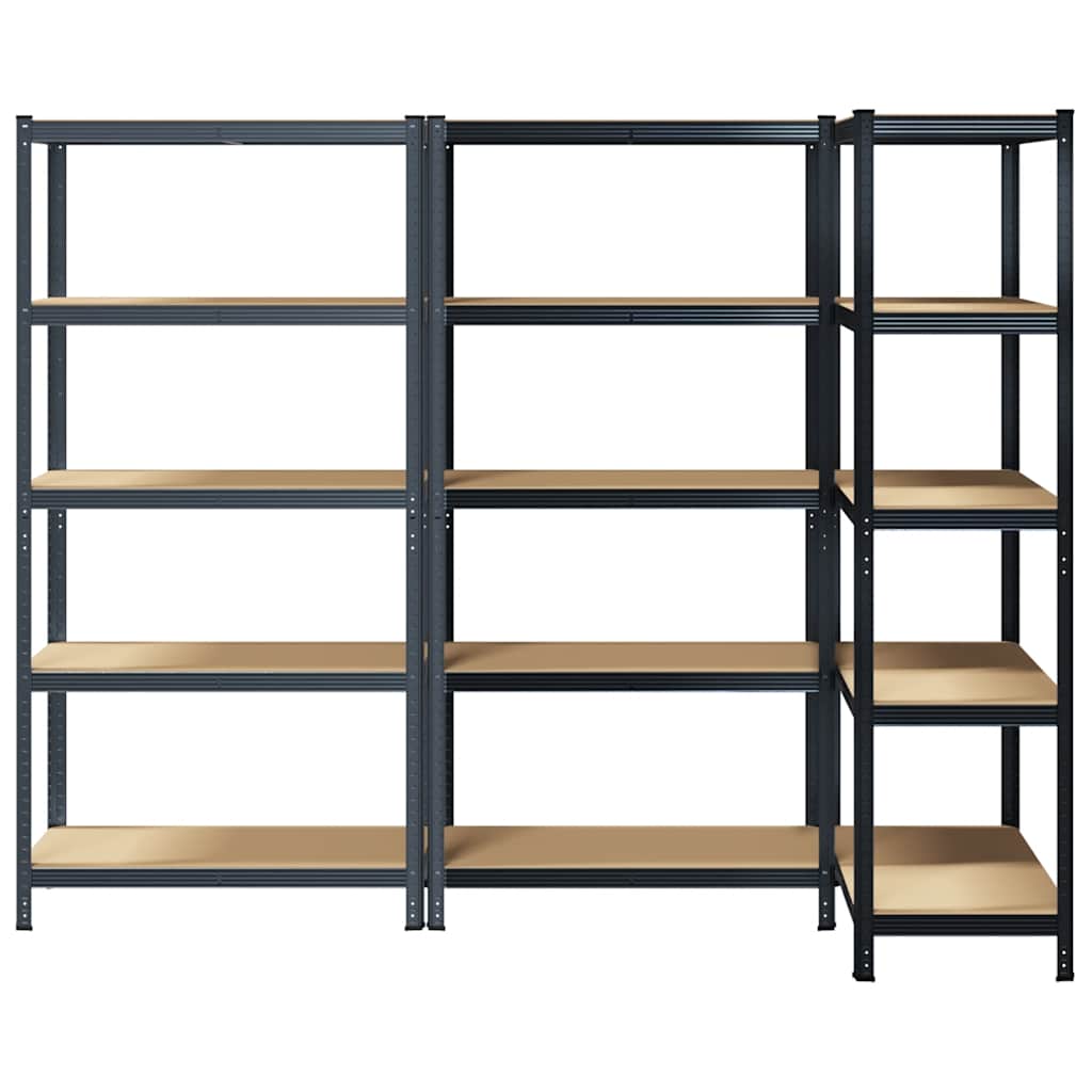 8721158337580_g_en_hd_2 vidaXL 5-Layer Storage Shelves 3 pcs Anthracite Steel&Engineered Wood - Image 5