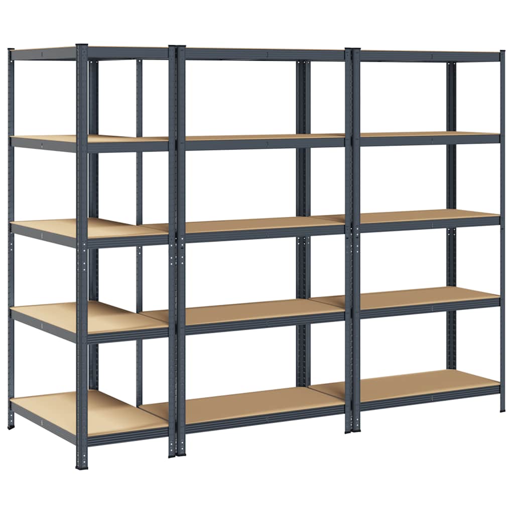 8721158337580_g_en_hd_4 vidaXL 5-Layer Storage Shelves 3 pcs Anthracite Steel&Engineered Wood - Image 7