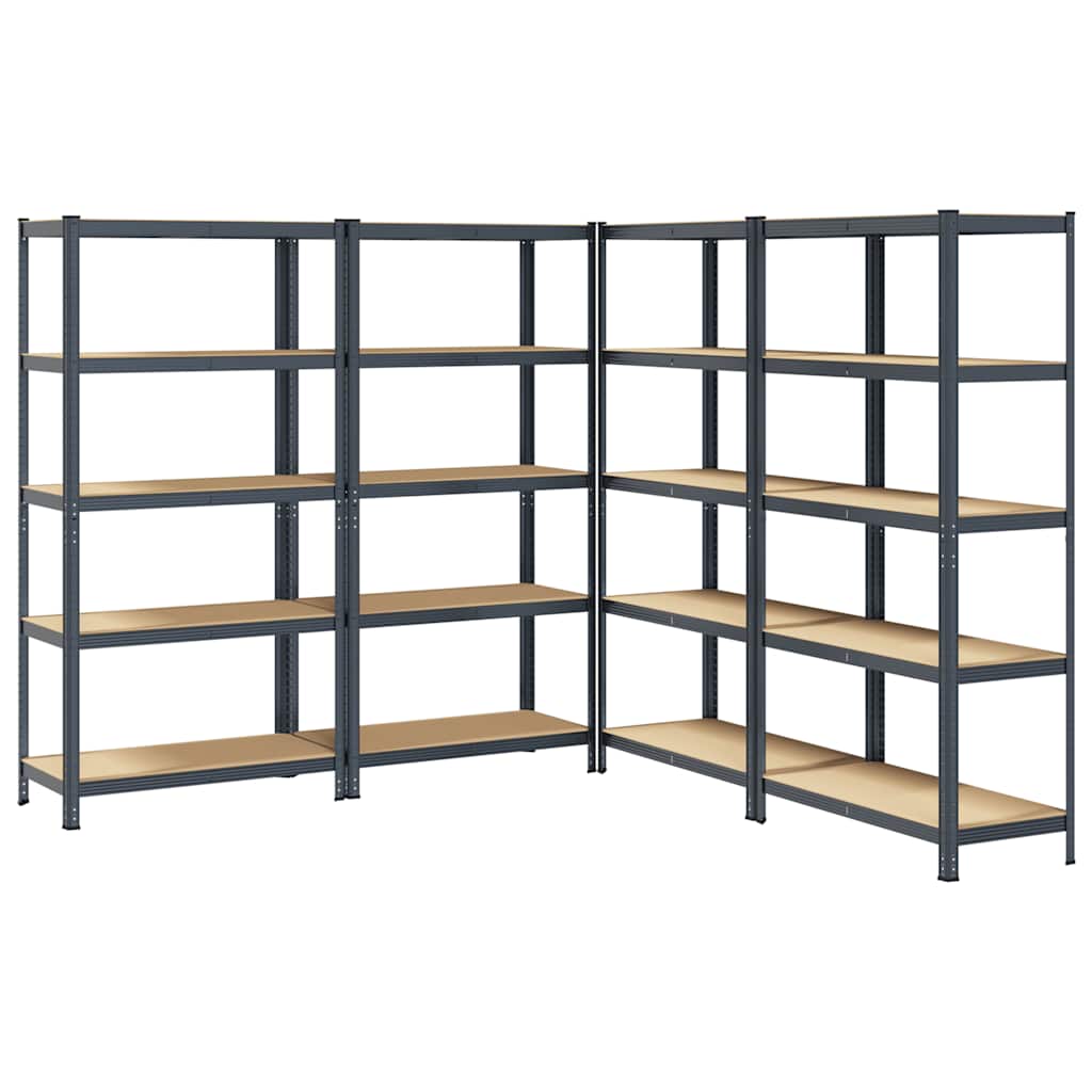 8721158337597_a_en_hd_1 vidaXL 5-Layer Storage Shelves 4 pcs Anthracite Steel&Engineered Wood - Image 2