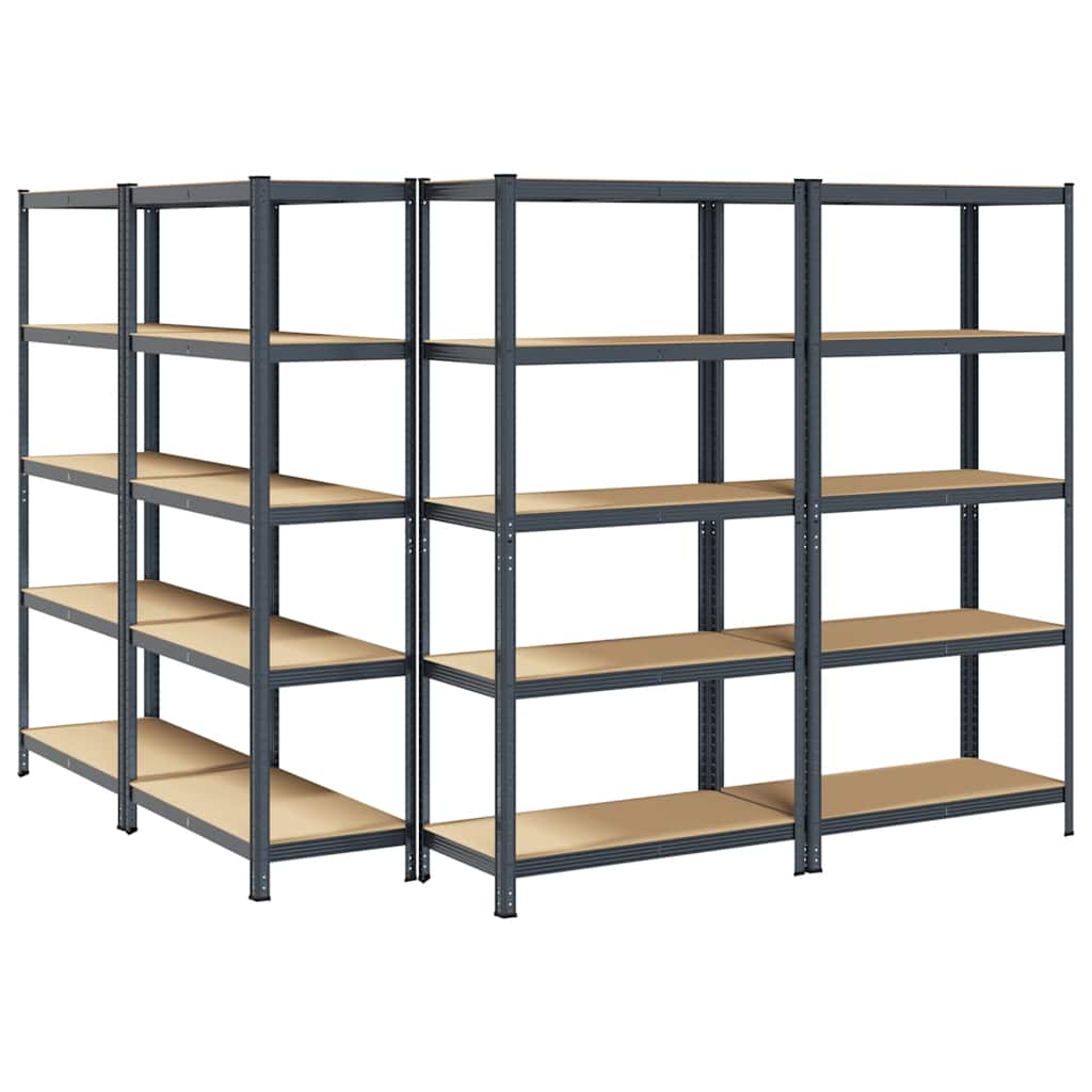 8721158337597_g_en_hd_4 vidaXL 5-Layer Storage Shelves 4 pcs Anthracite Steel&Engineered Wood - Image 7