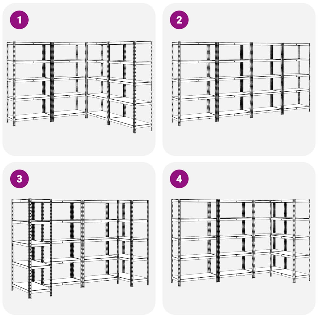 8721158337597_g_en_hd_5 vidaXL 5-Layer Storage Shelves 4 pcs Anthracite Steel&Engineered Wood - Image 8