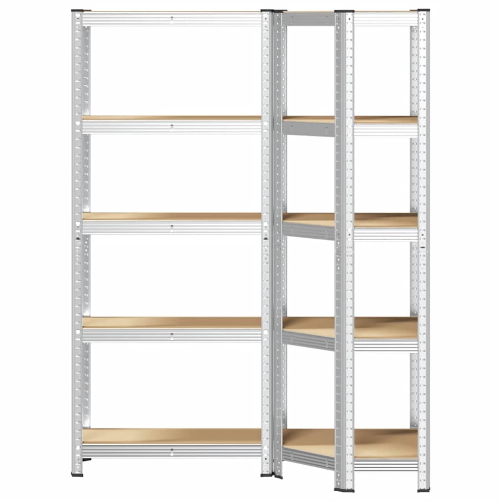 8721158337665_g_en_hd_2 vidaXL 2 Piece 5-Layer Shelves Set Silver Steel&Engineered Wood - Image 5