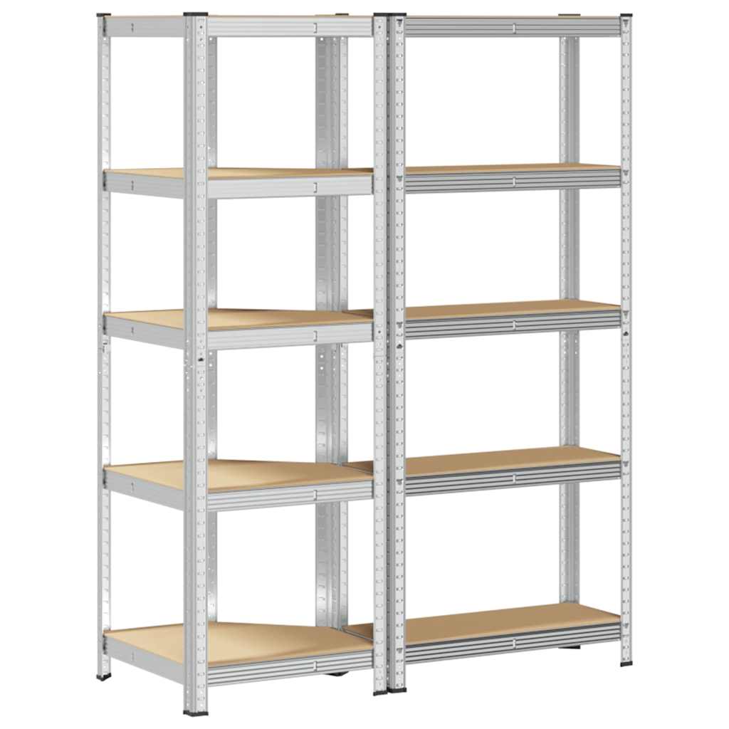 8721158337665_g_en_hd_4 vidaXL 2 Piece 5-Layer Shelves Set Silver Steel&Engineered Wood - Image 7