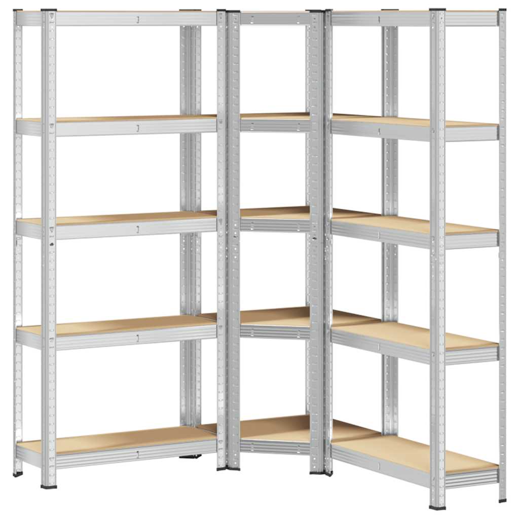 8721158337672_a_en_hd_1 vidaXL 3 Piece 5-Layer Shelves Set Silver Steel&Engineered Wood - Image 2