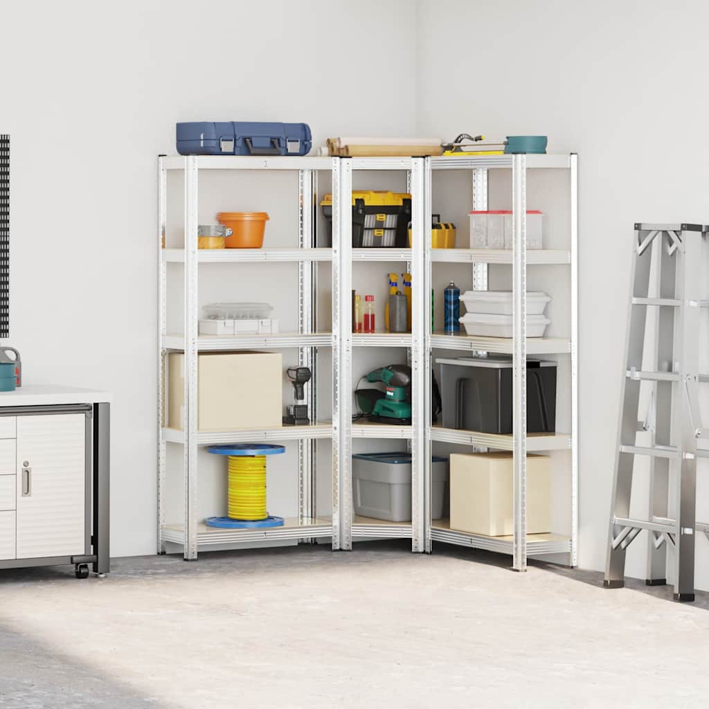 8721158337672_g_en_hd_1 vidaXL 3 Piece 5-Layer Shelves Set Silver Steel&Engineered Wood - Image 4