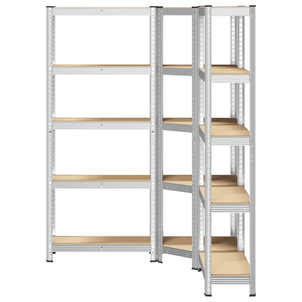 8721158337672_g_en_hd_2 vidaXL 3 Piece 5-Layer Shelves Set Silver Steel&Engineered Wood - Image 5