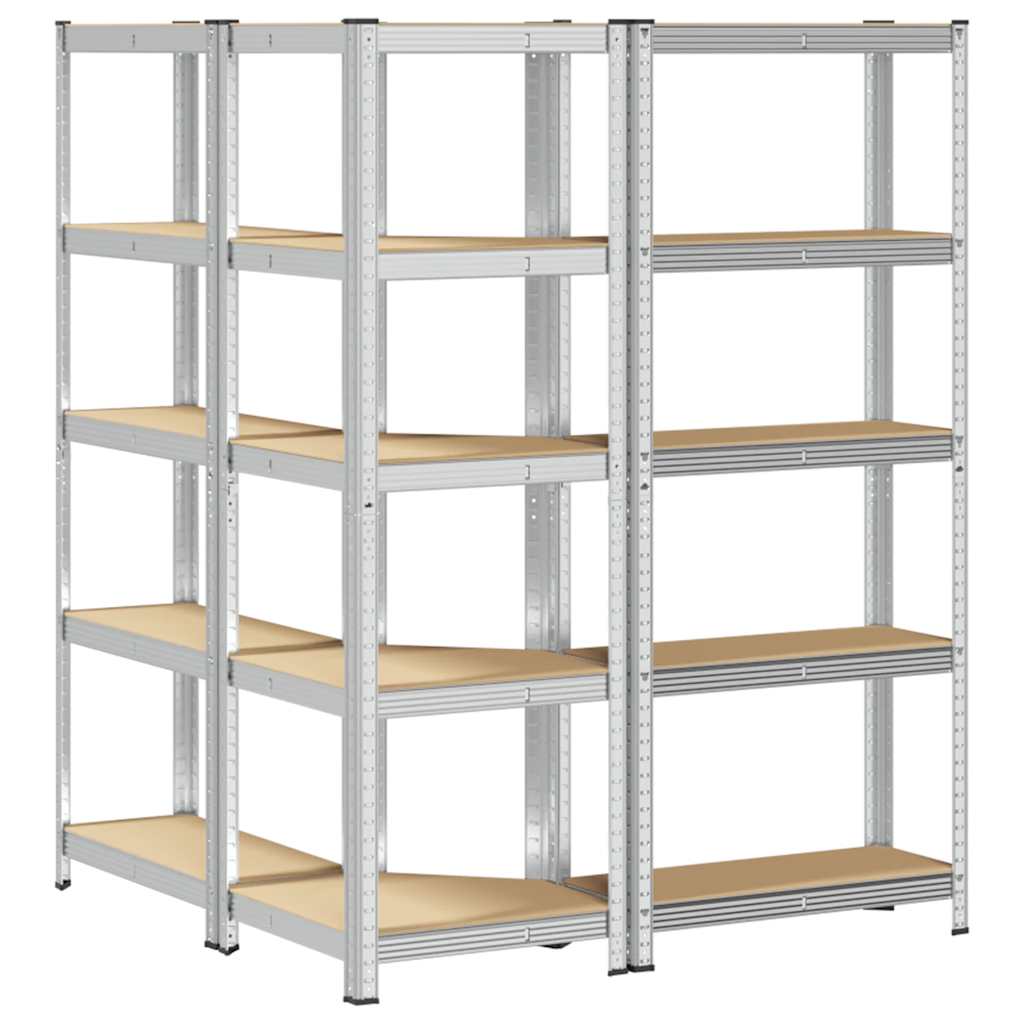 8721158337672_g_en_hd_4 vidaXL 3 Piece 5-Layer Shelves Set Silver Steel&Engineered Wood - Image 7