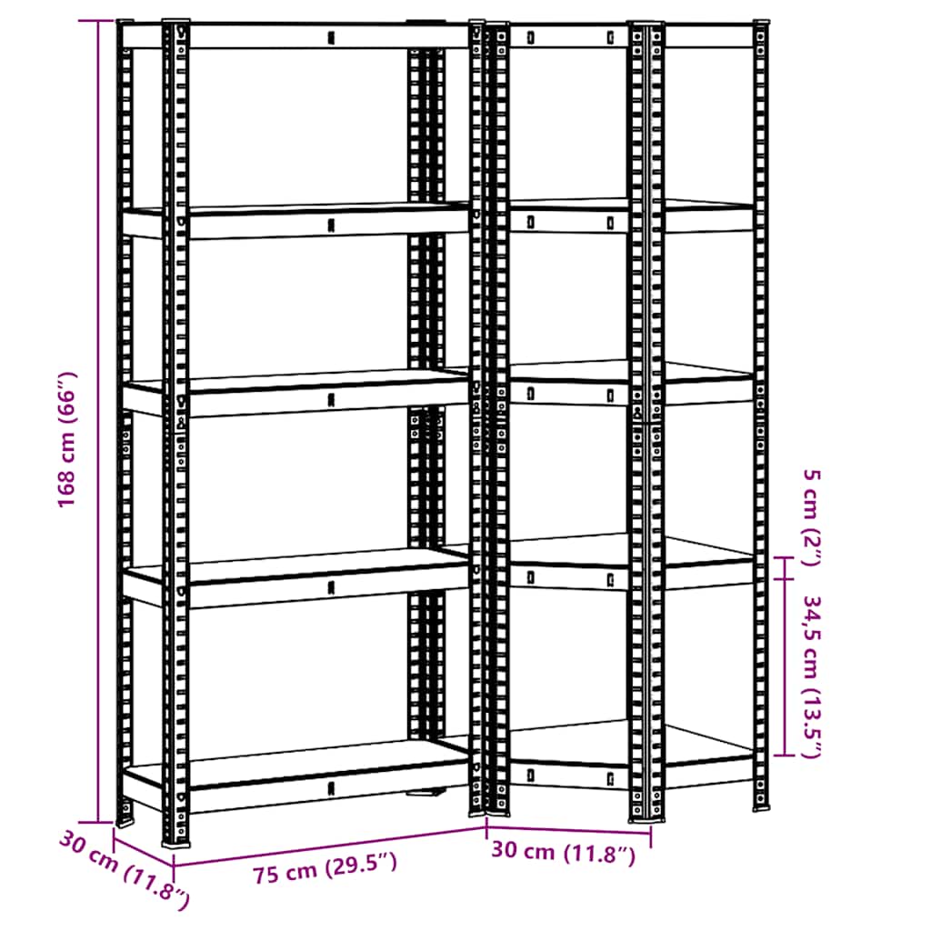 8721158337702_g_en_hd_8 vidaXL 2 Piece 5-Layer Shelves Set Anthracite Steel&Engineered Wood - Image 11