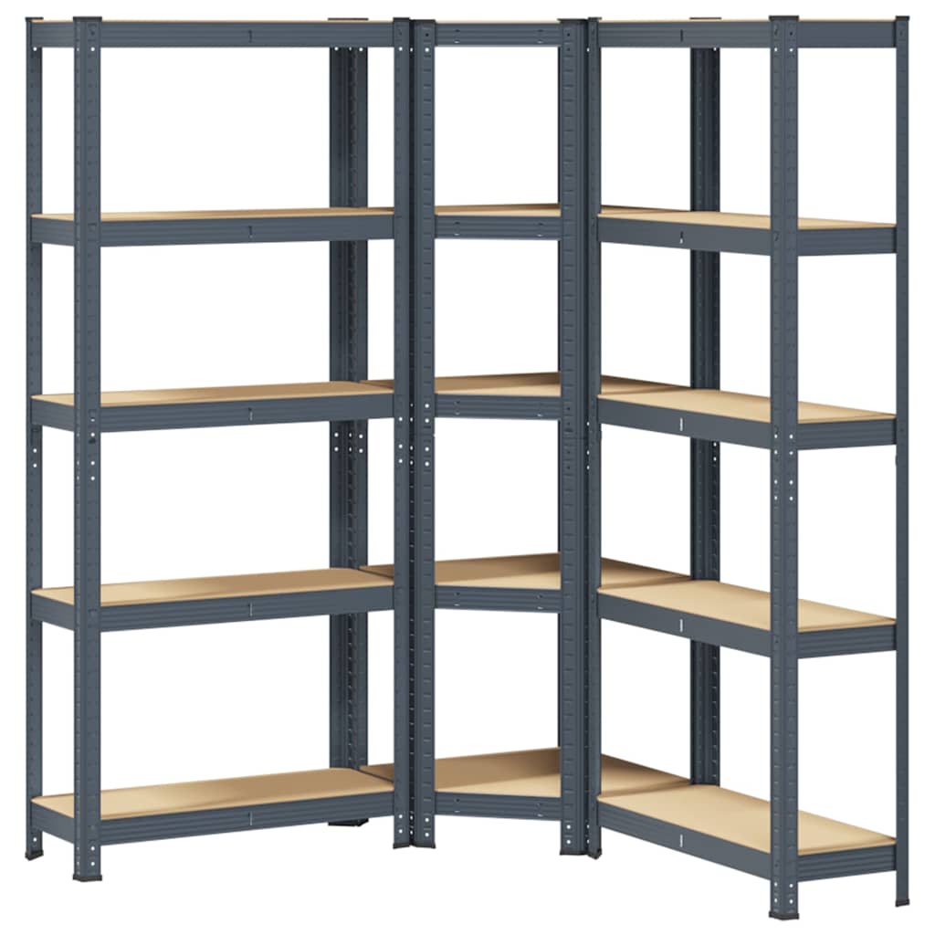 8721158337719_a_en_hd_1 vidaXL 3 Piece 5-Layer Shelves Set Anthracite Steel&Engineered Wood - Image 2
