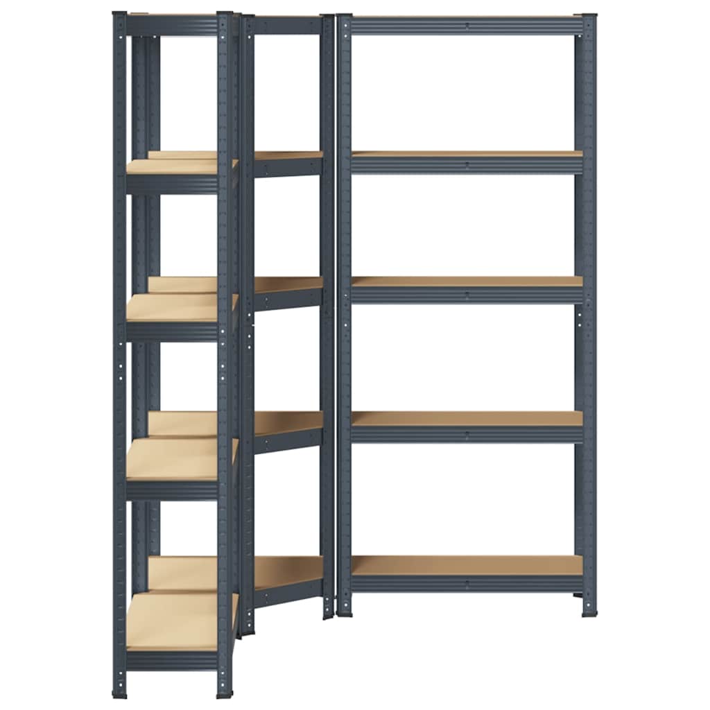 8721158337719_g_en_hd_3 vidaXL 3 Piece 5-Layer Shelves Set Anthracite Steel&Engineered Wood - Image 6