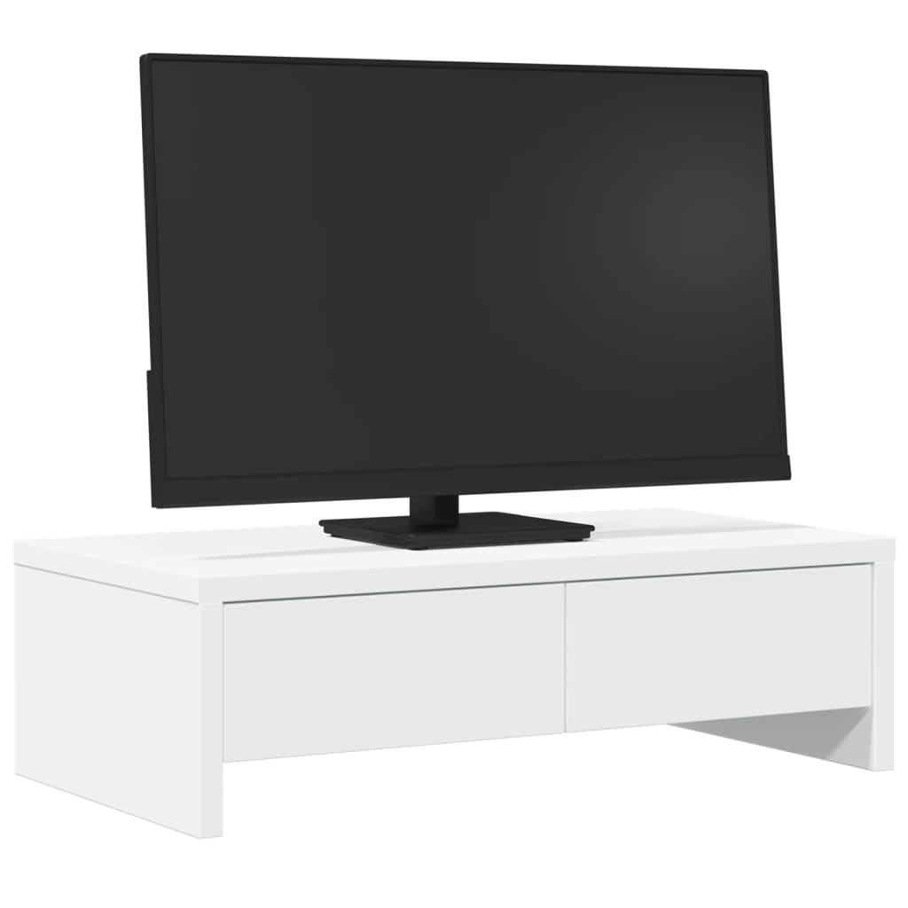 8721158389497_g_en_hd_1 vidaXL Monitor Stand with Drawers White 50x27x15 cm Engineered Wood - Image 3