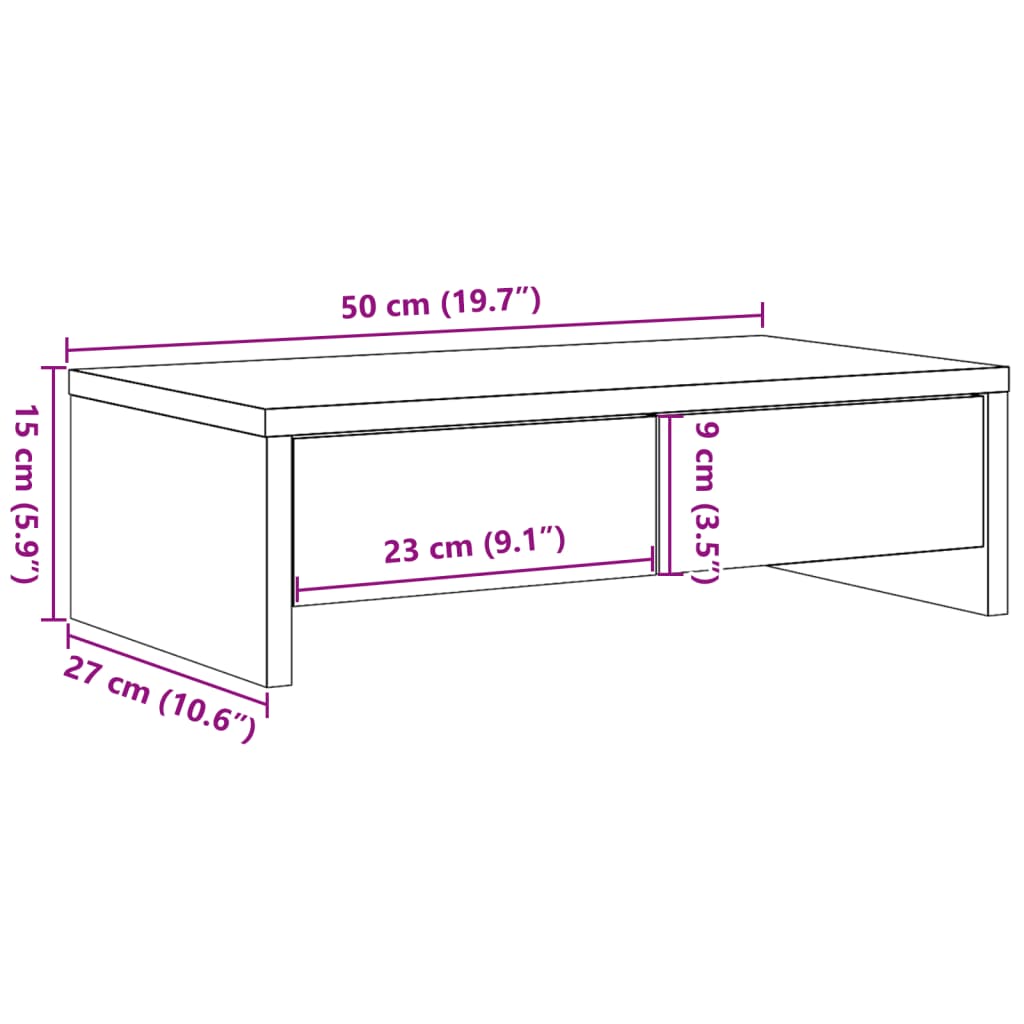 8721158389497_g_en_hd_8 vidaXL Monitor Stand with Drawers White 50x27x15 cm Engineered Wood - Image 10