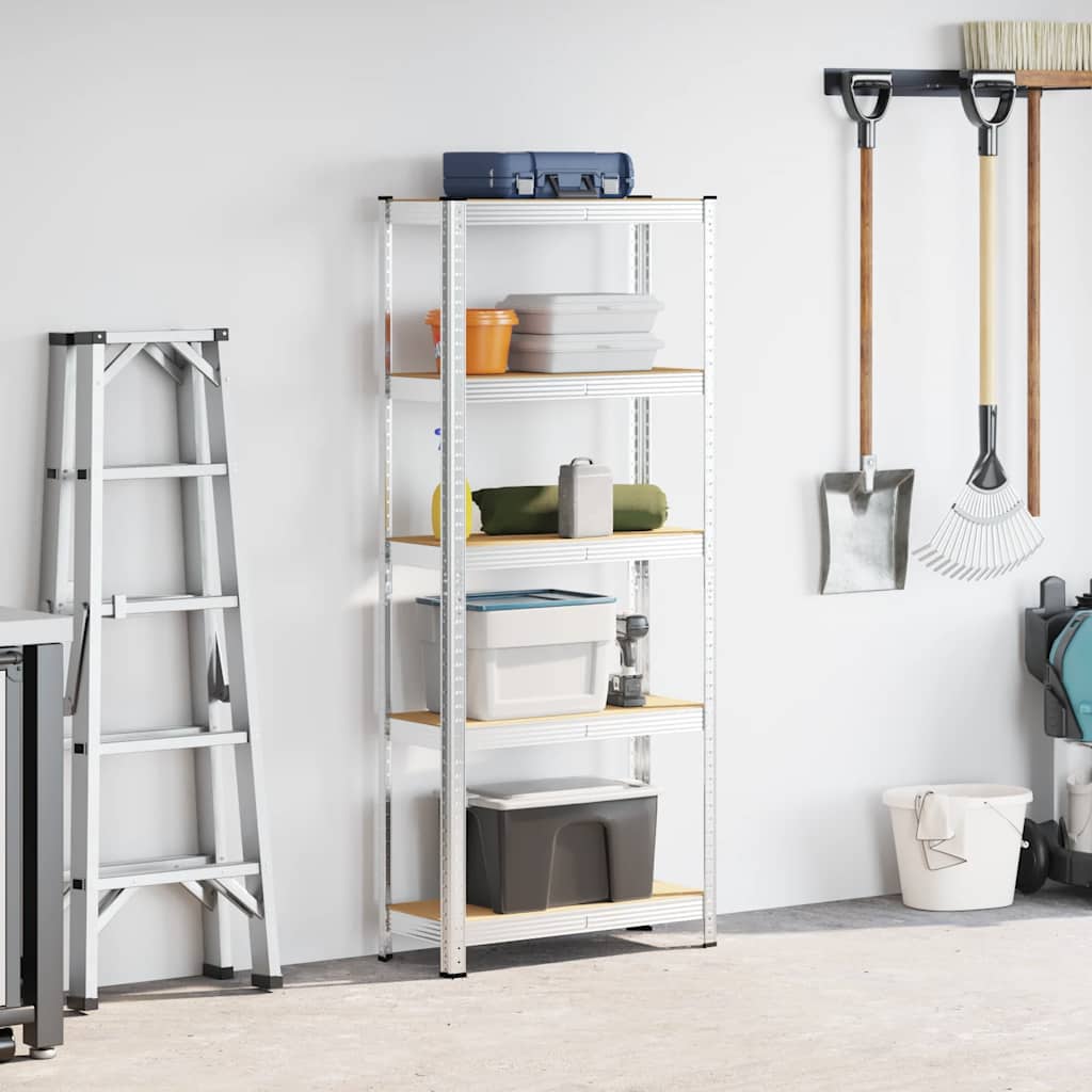 8721158392268_g_en_hd_1 vidaXL 5-Layer Storage Shelf Silver Steel&Engineered Wood - Image 4