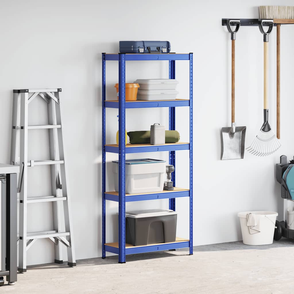8721158392282_g_en_hd_1 vidaXL 5-Layer Storage Shelf Blue Steel&Engineered Wood - Image 4
