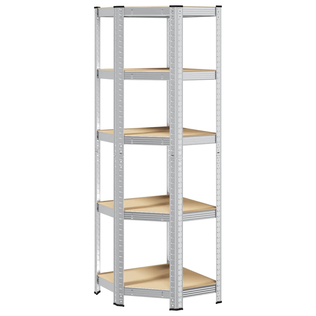 8721158392329_a_en_hd_1 vidaXL 5-Layer Corner Shelf Silver Steel&Engineered Wood - Image 2