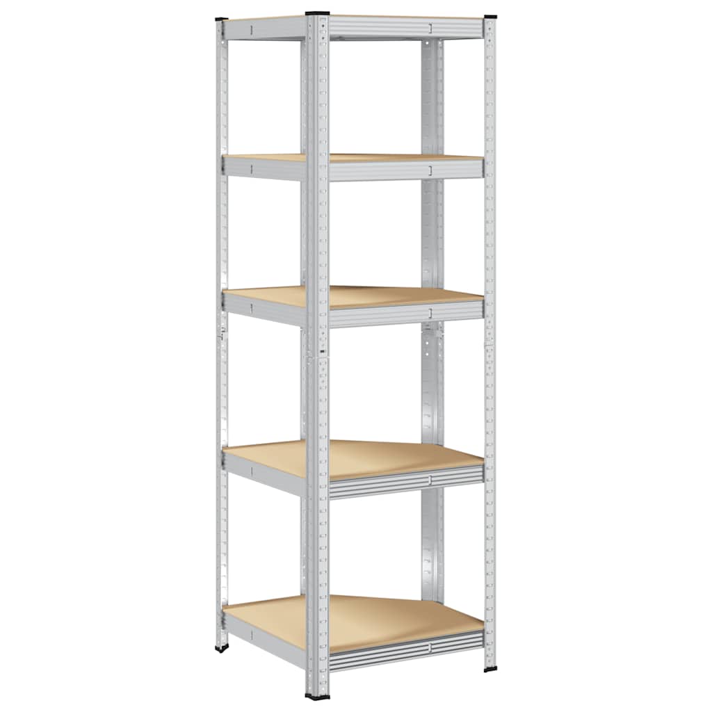 8721158392329_g_en_hd_4 vidaXL 5-Layer Corner Shelf Silver Steel&Engineered Wood - Image 7