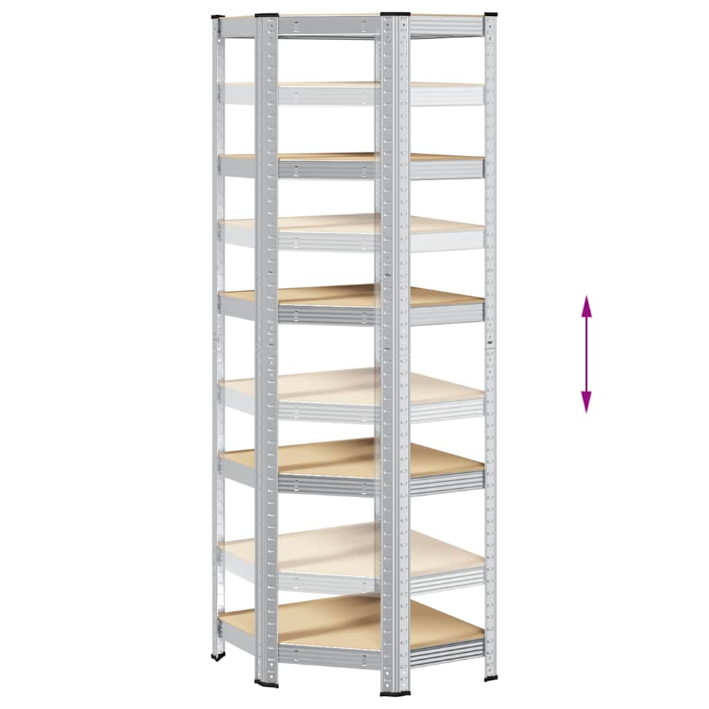 8721158392329_g_en_hd_6 vidaXL 5-Layer Corner Shelf Silver Steel&Engineered Wood - Image 9