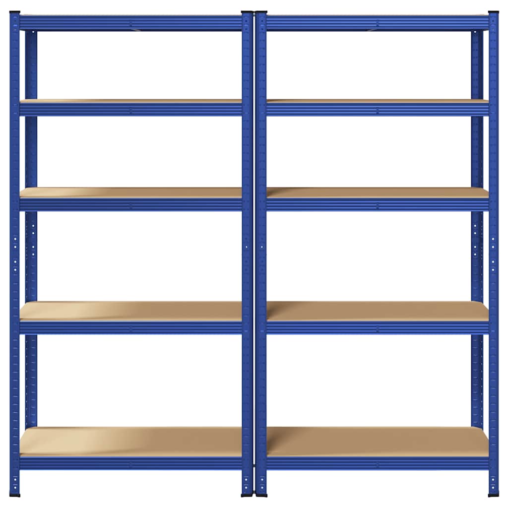 8721158392381_g_en_hd_2 vidaXL 5-Layer Storage Shelves 2 pcs Blue Steel&Engineered Wood - Image 5
