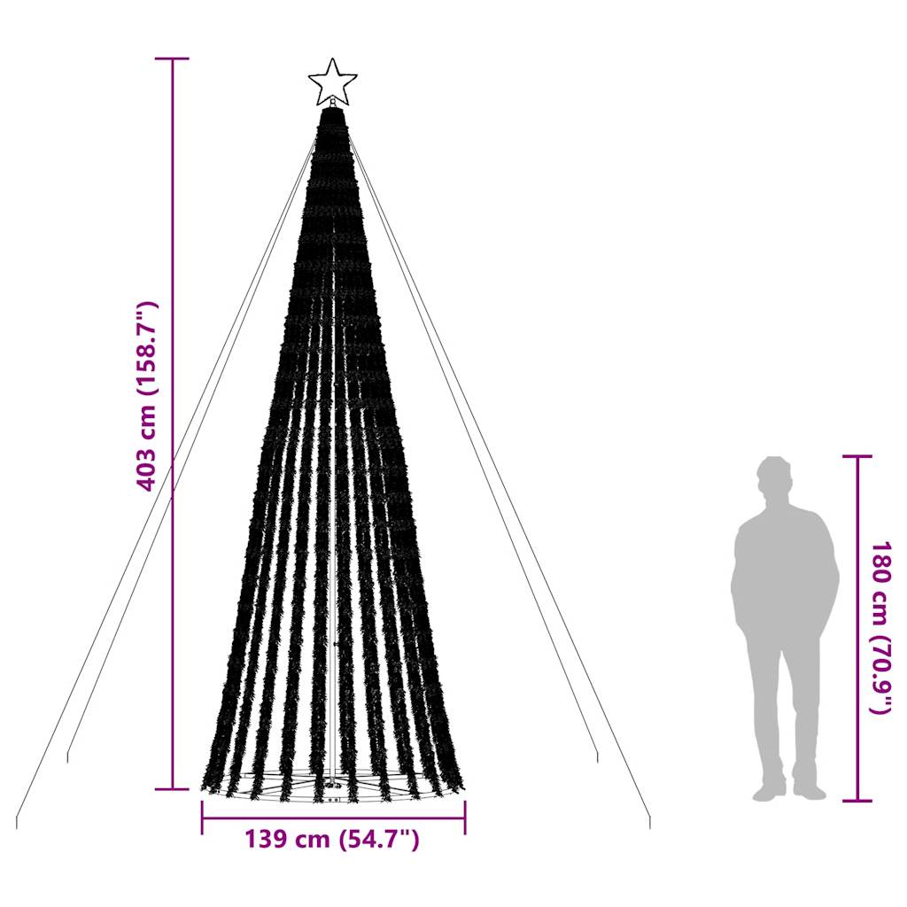 8721158394675_g_en_hd_10 vidaXL LED Christmas Tree 1028 LEDs Warm White 400 cm - Image 12