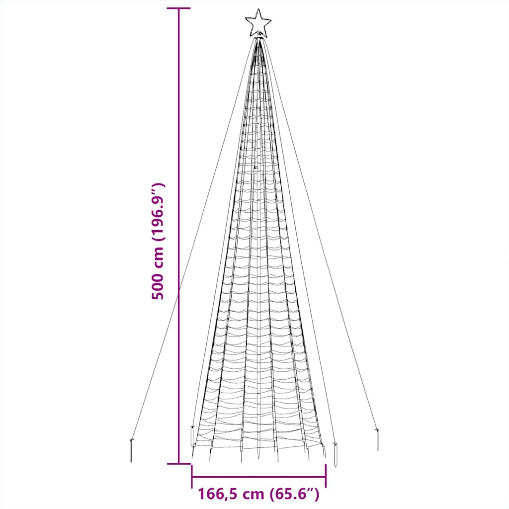 8721158394712_g_en_hd_10 vidaXL LED Christmas Tree with Spikes 1534 LEDs Warm White 500 cm - Image 12