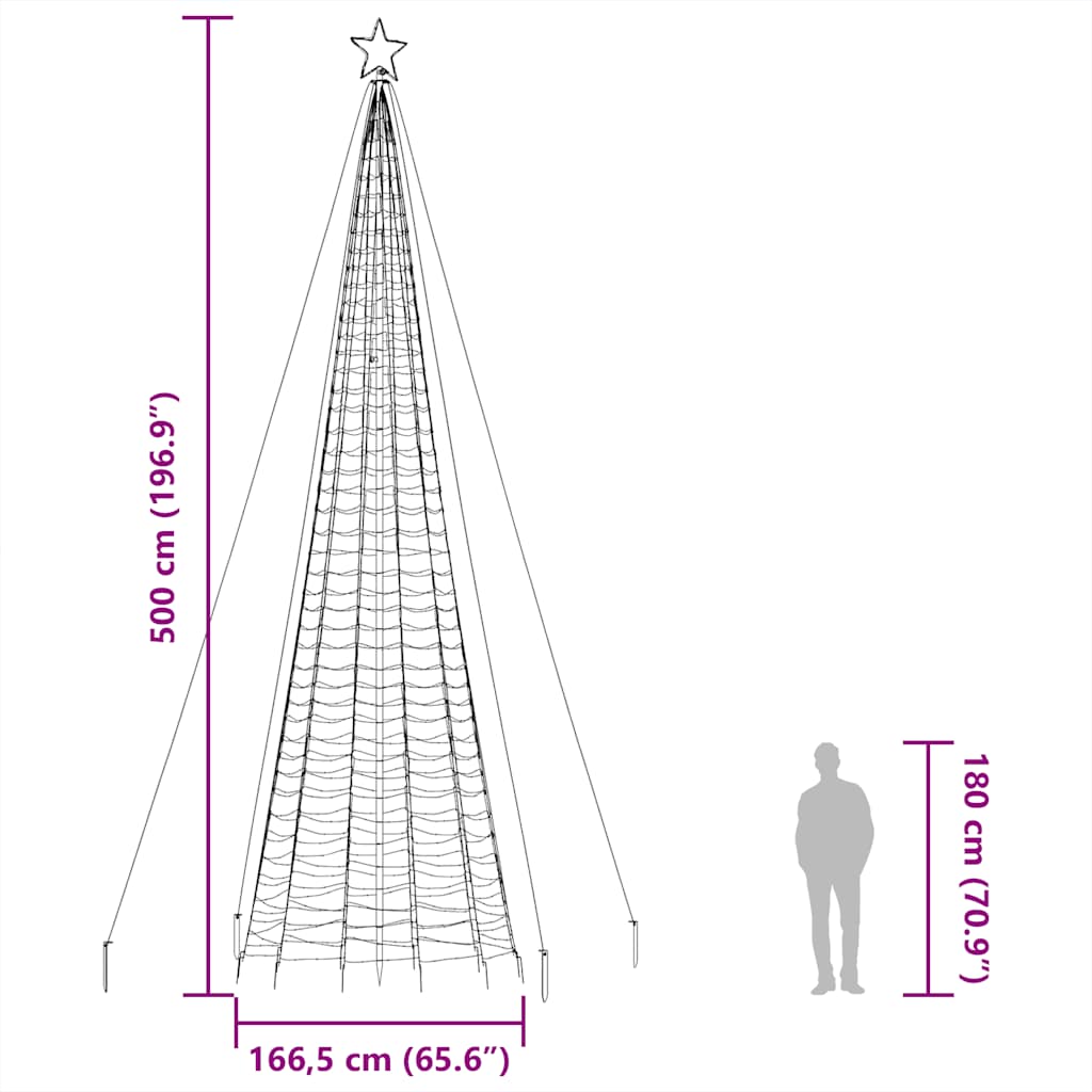 8721158394712_g_en_hd_11 vidaXL LED Christmas Tree with Spikes 1534 LEDs Warm White 500 cm - Image 13