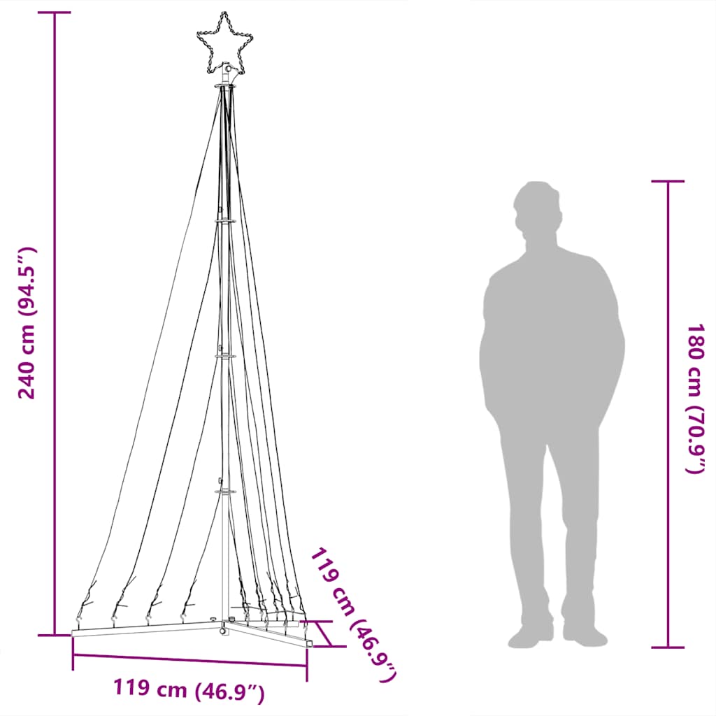 8721158394828_g_en_hd_10 vidaXL LED Christmas Tree 447 LEDs Cold White 240 cm - Image 12