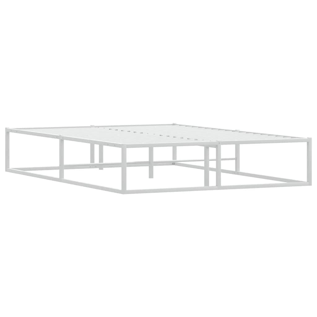 8721158397874_g_en_hd_2 vidaXL Bed Frame without Mattress White 137x187 cm Double Metal - Image 4