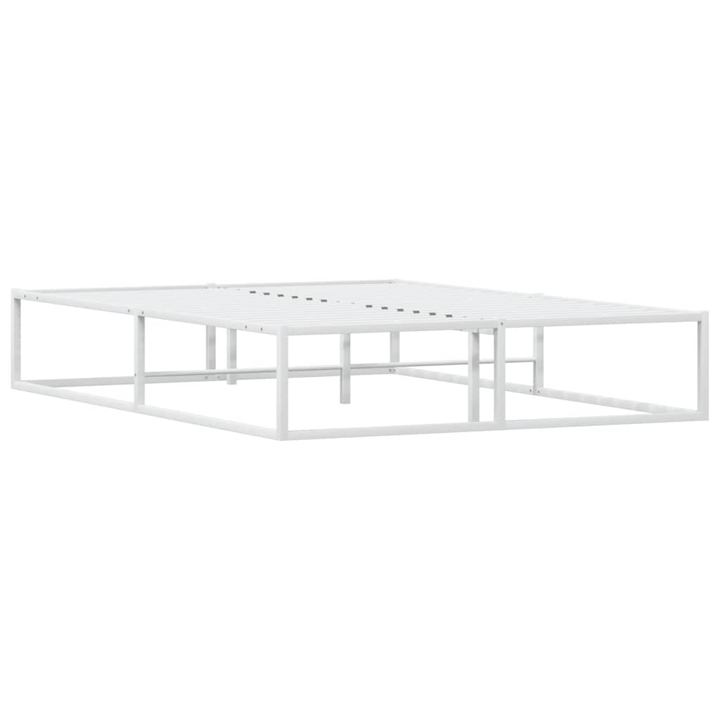 8721158397874_g_en_hd_5 vidaXL Bed Frame without Mattress White 137x187 cm Double Metal - Image 7