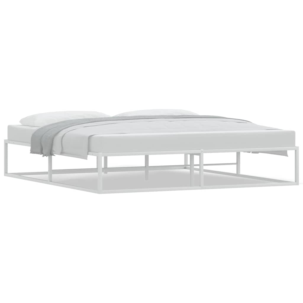 8721158397898_a_en_hd_1 vidaXL Bed Frame without Mattress White 183x203 cm King Metal - Image 2