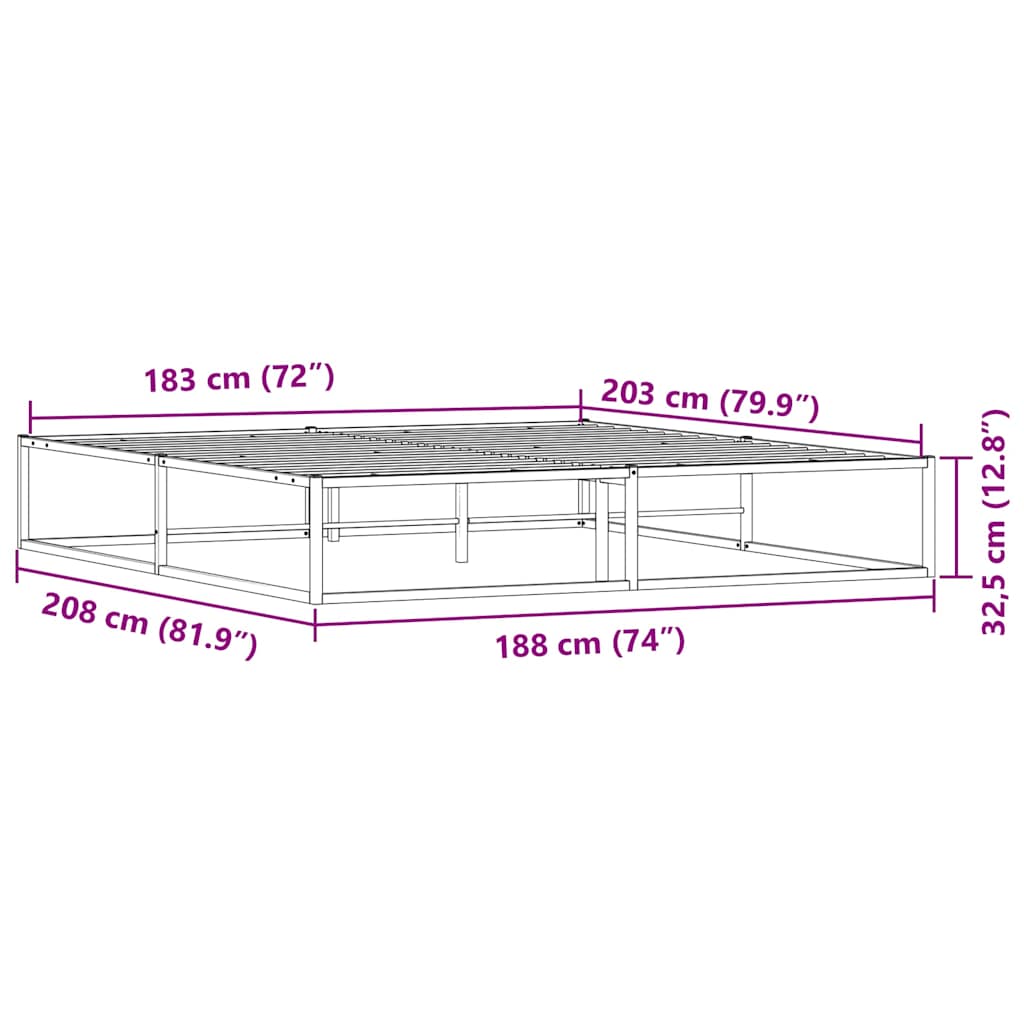 8721158397898_g_en_hd_7 vidaXL Bed Frame without Mattress White 183x203 cm King Metal - Image 9