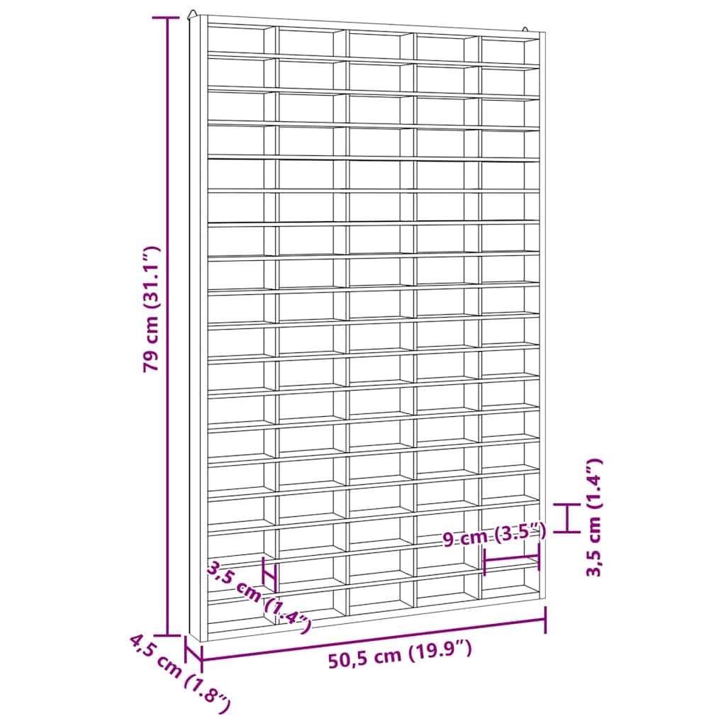 8721158401465_g_en_hd_7 vidaXL Wooden Collector's Display Case with 90 Compartments 50,5x4,5x79cm - Image 9