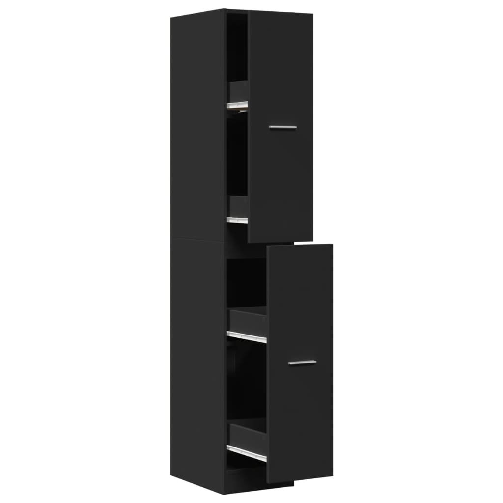 8721158405838_a_en_hd_1 vidaXL Apothecary Cabinet Black 30x41x174.5 cm Engineered Wood - Image 2