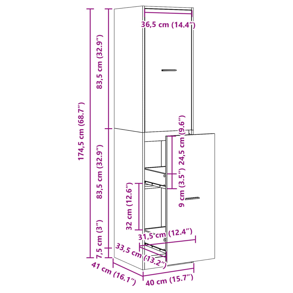 8721158406002_g_en_hd_8 vidaXL Apothecary Cabinet White 40x41x174.5 cm Engineered Wood - Image 11