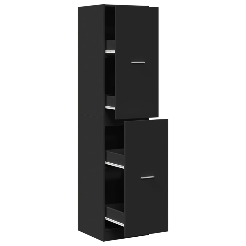 8721158406019_a_en_hd_1 vidaXL Apothecary Cabinet Black 40x41x174.5 cm Engineered Wood - Image 2