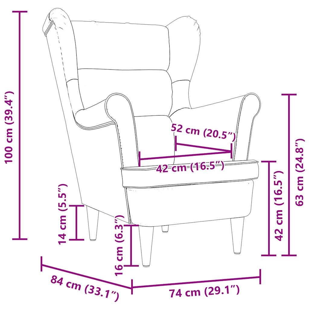 8721158406217_g_en_hd_7 vidaXL Armchair Dark Grey 74x84x100 cm Fabric - Image 9
