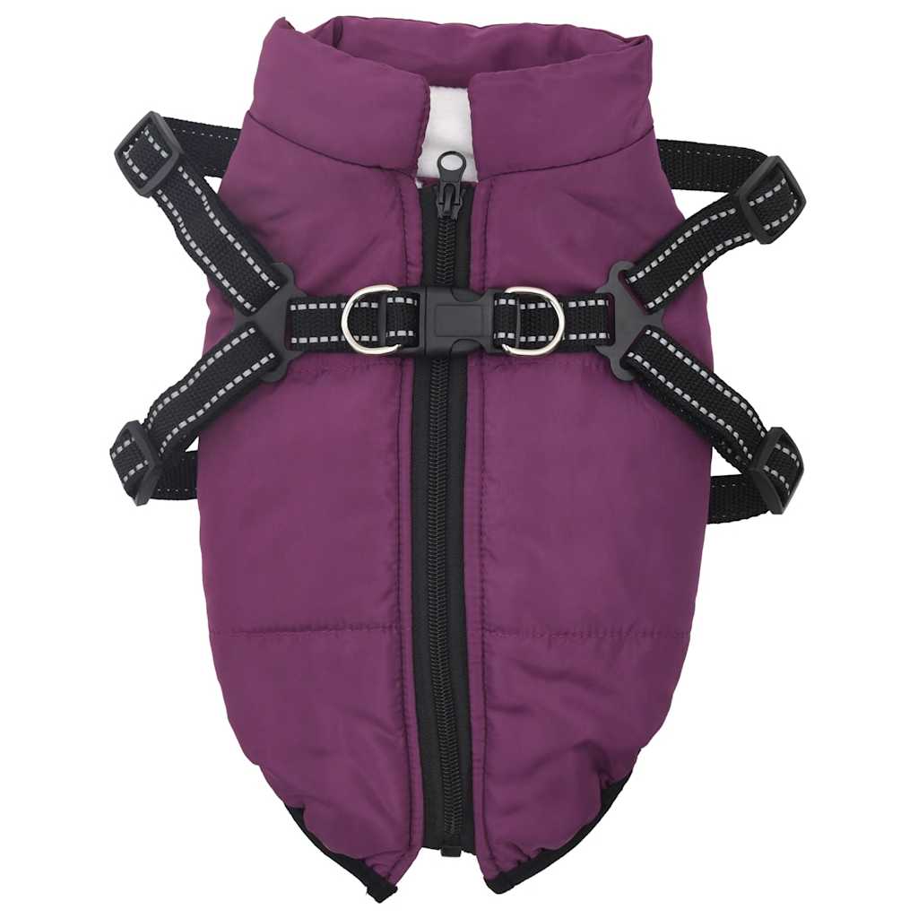 8721158413925_g_en_hd_1 vidaXL Dog Coat with Harness Waterproof Reflective Purple S - Image 2