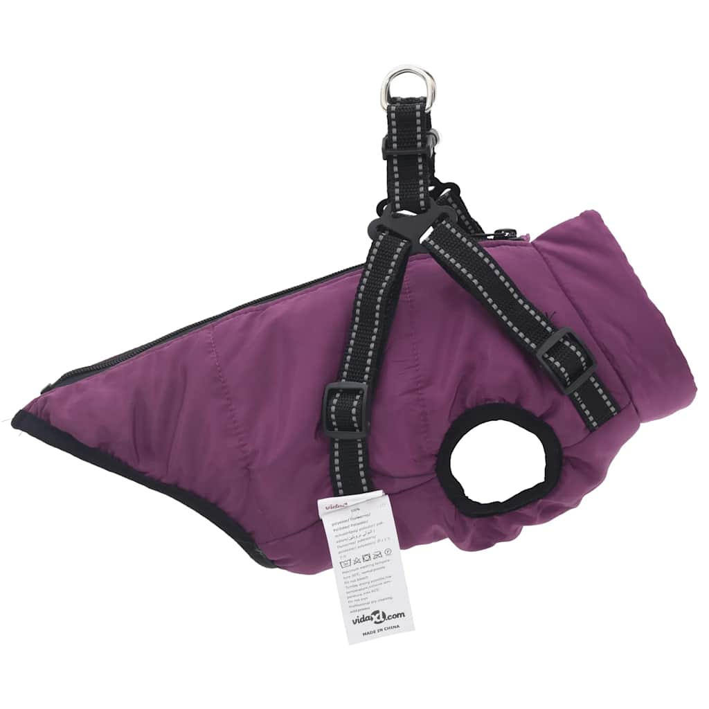 8721158413925_g_en_hd_3 vidaXL Dog Coat with Harness Waterproof Reflective Purple S - Image 4