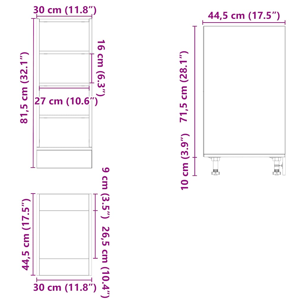 8721158425393_g_en_hd_7 vidaXL Bottom Cabinet "Riga" White 30x44,5x81,5 cm Engineered Wood - Image 10