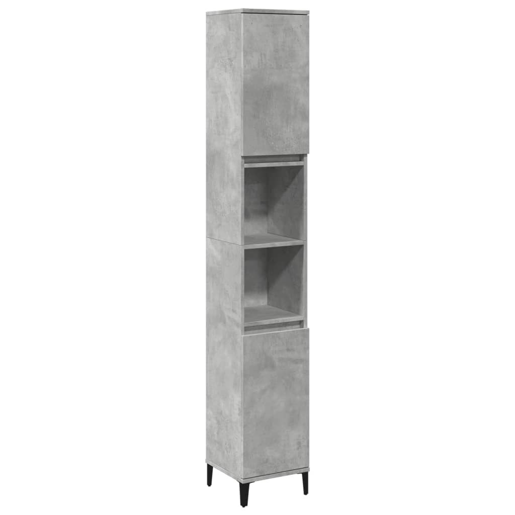 8721158443533_a_en_hd_1 vidaXL Bathroom Cabinet Concrete Grey 30x30x190 cm Engineered Wood - Image 2