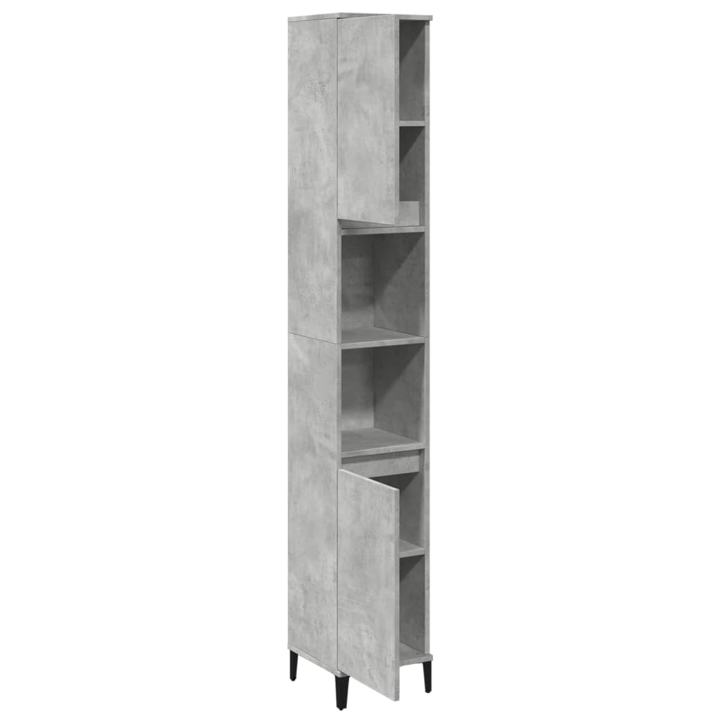 8721158443533_g_en_hd_2 vidaXL Bathroom Cabinet Concrete Grey 30x30x190 cm Engineered Wood - Image 4