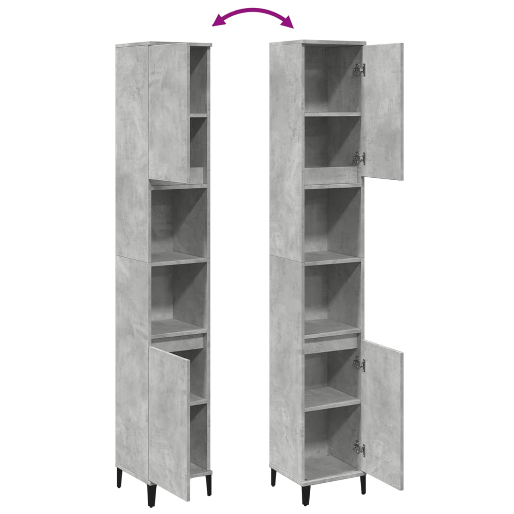 8721158443533_g_en_hd_6 vidaXL Bathroom Cabinet Concrete Grey 30x30x190 cm Engineered Wood - Image 8