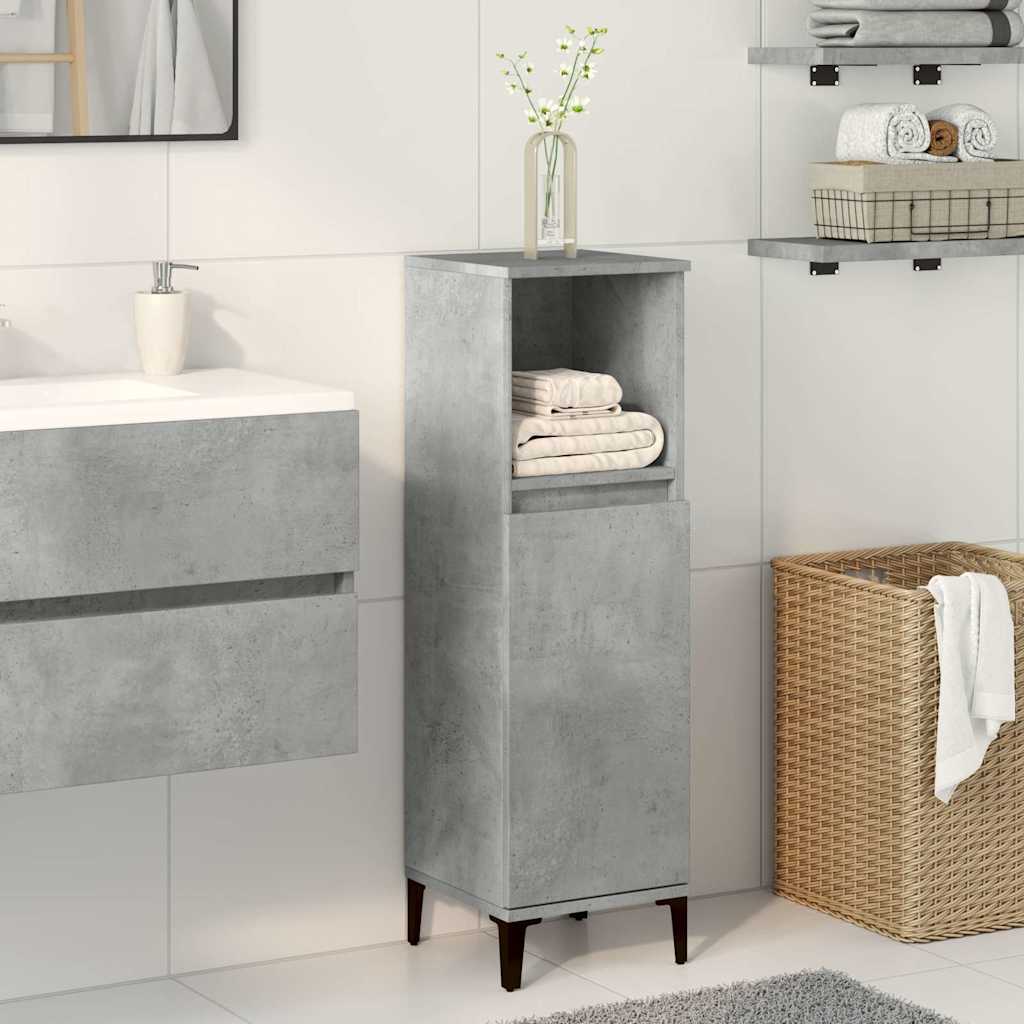 8721158443595_g_en_hd_1 vidaXL Bathroom Cabinet Concrete Grey 30x30x100 cm Engineered Wood - Image 4